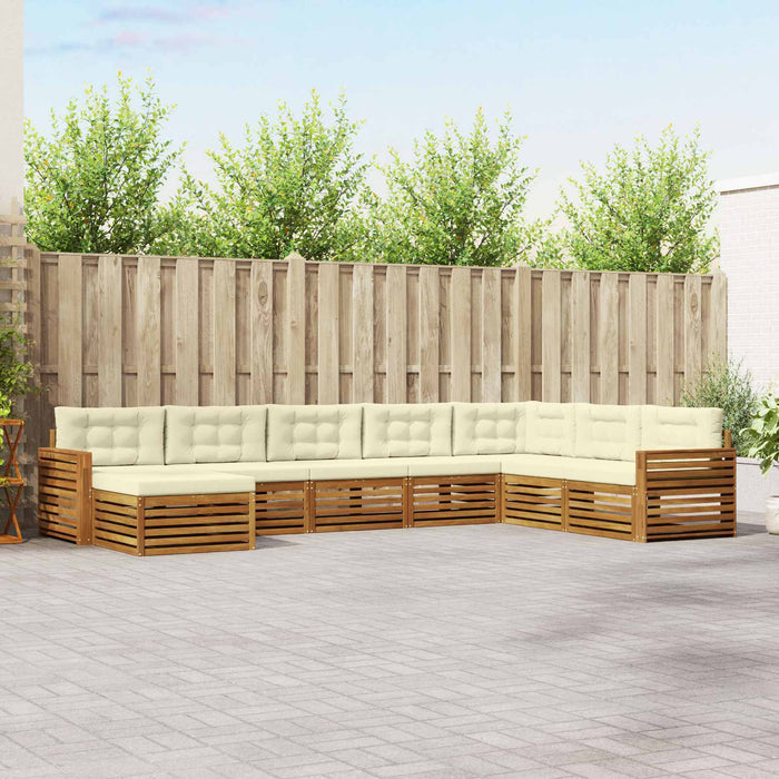 Seturi de canapele 8 pcs Natural și Crem Lemn Solid de Acacia - WALTI WALTI