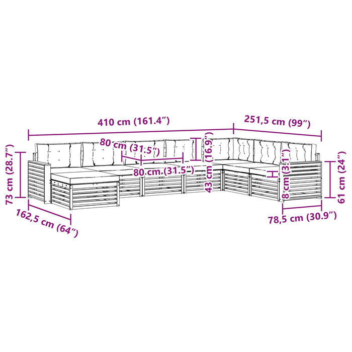 Seturi de canapele cu pernă 8 pcs Gri natural și deschis - WALTI WALTI