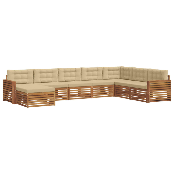 Seturi de canapele 8 pcs Natural și Bej Lemn Solid de Acacia - WALTI WALTI