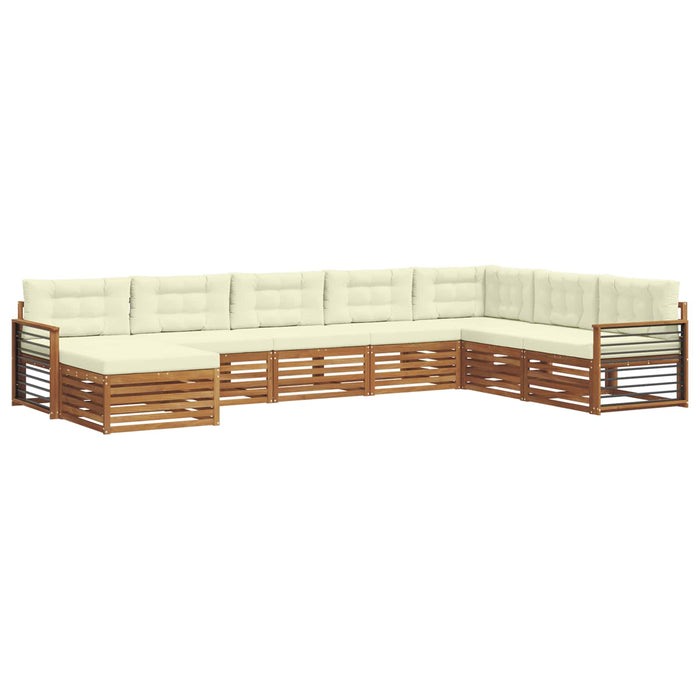 Seturi de canapele 8 pcs Natural și Crem Lemn Solid de Acacia - WALTI WALTI