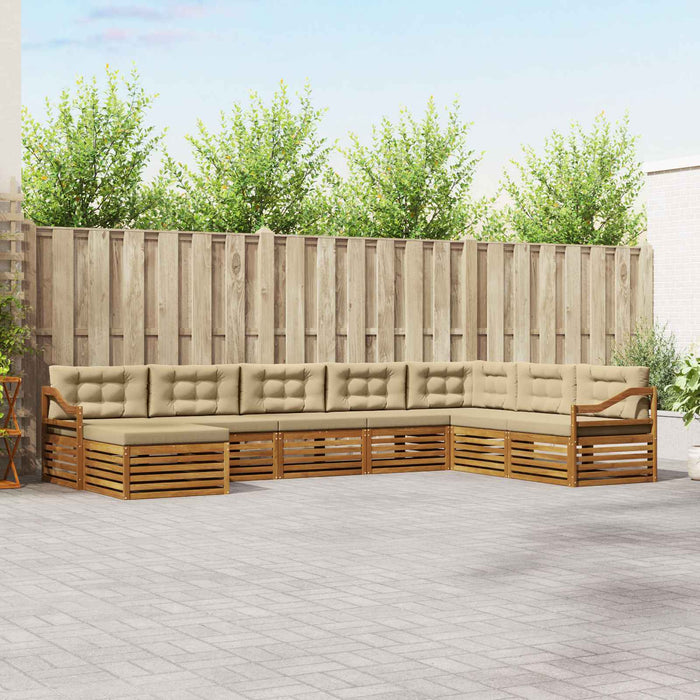 Seturi de canapele 8 pcs Natural și Bej Lemn Solid de Acacia - WALTI WALTI