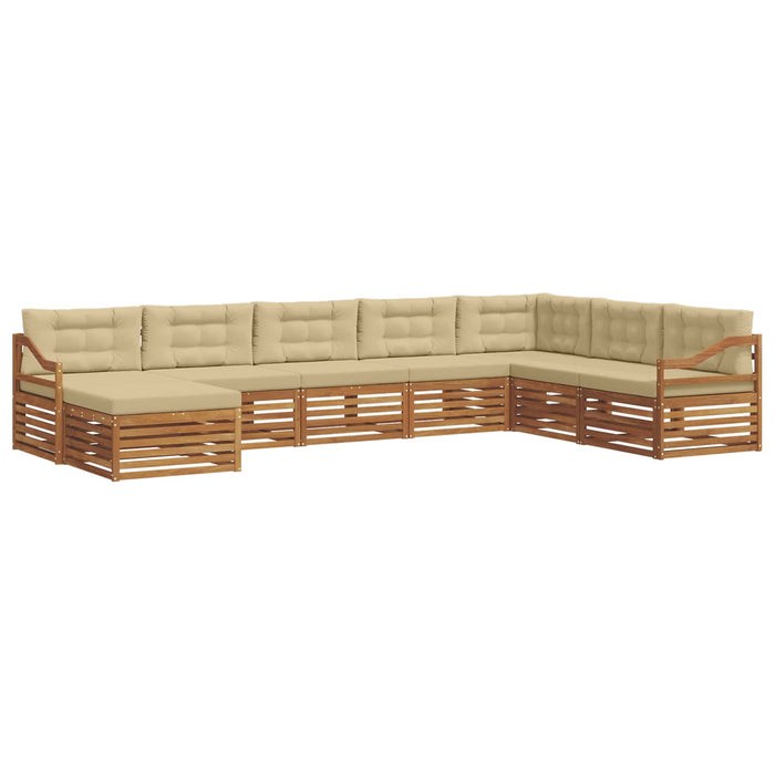 Seturi de canapele 8 pcs Natural și Bej Lemn Solid de Acacia - WALTI WALTI