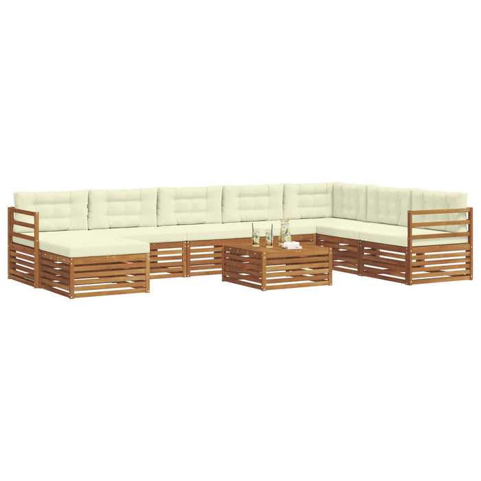 Set de canapele de exterior cu pernă 9 pcs Natural și Crem - WALTI WALTI