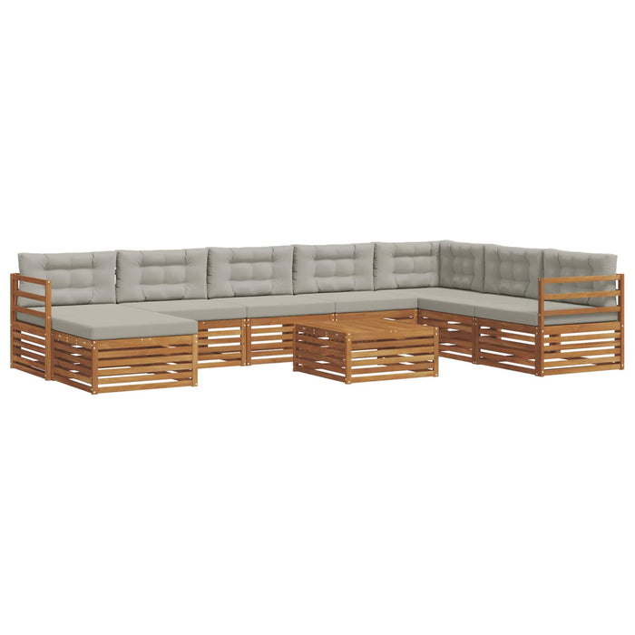 Set de canapele de exterior 9 pcs Gri natural și deschis - WALTI WALTI
