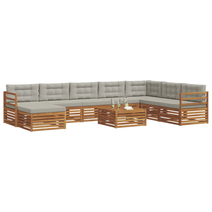 Set de canapele de exterior 9 pcs Gri natural și deschis - WALTI WALTI