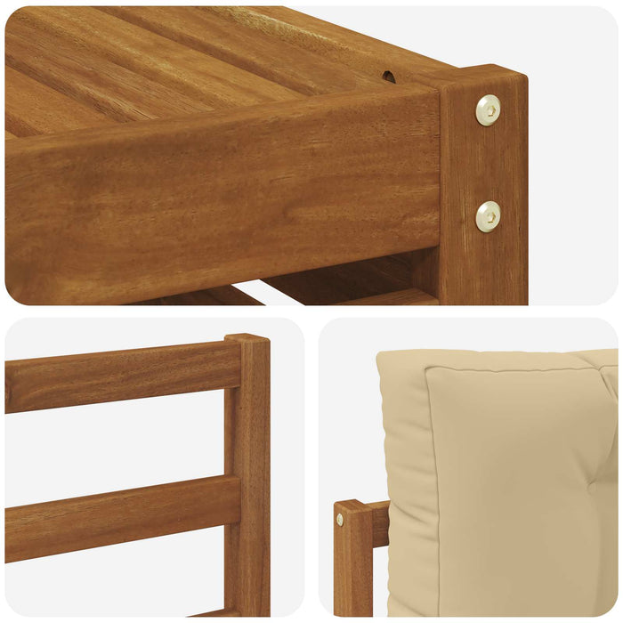 Set de canapele de exterior cu pernă 9 pcs Natural și Bej - WALTI WALTI