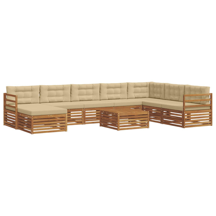 Set de canapele de exterior cu pernă 9 pcs Natural și Bej - WALTI WALTI