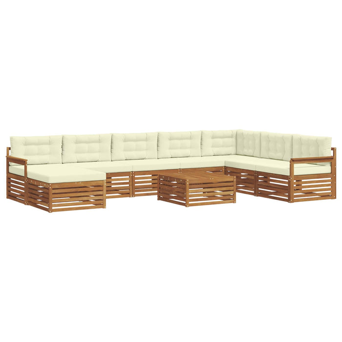 Set de canapele de exterior cu pernă 9 pcs Natural și Crem - WALTI WALTI