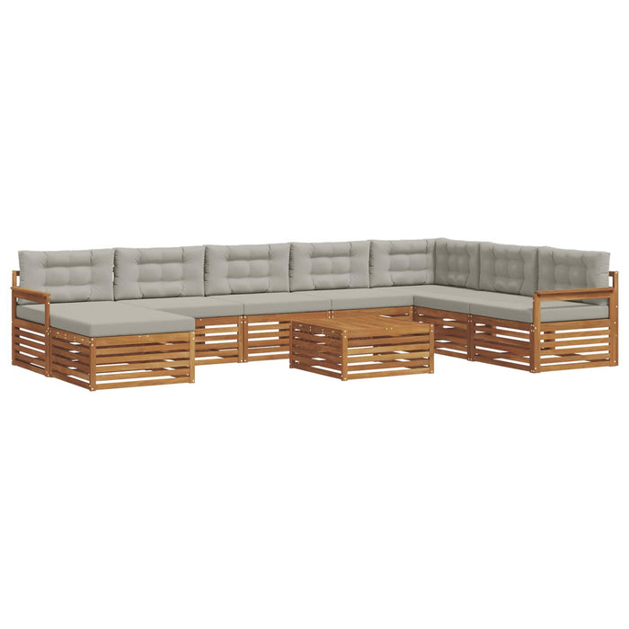 Set de canapele de exterior 9 pcs Gri natural și deschis - WALTI WALTI