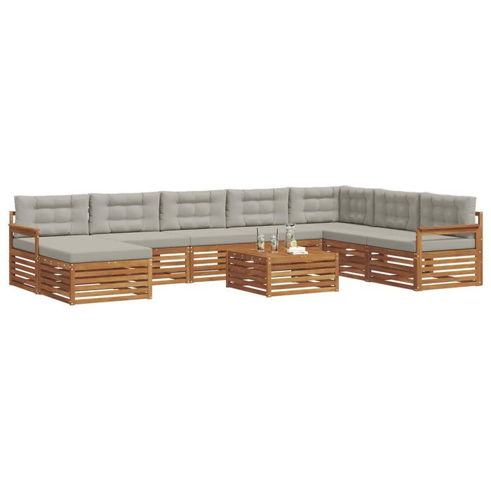 Set de canapele de exterior 9 pcs Gri natural și deschis - WALTI WALTI