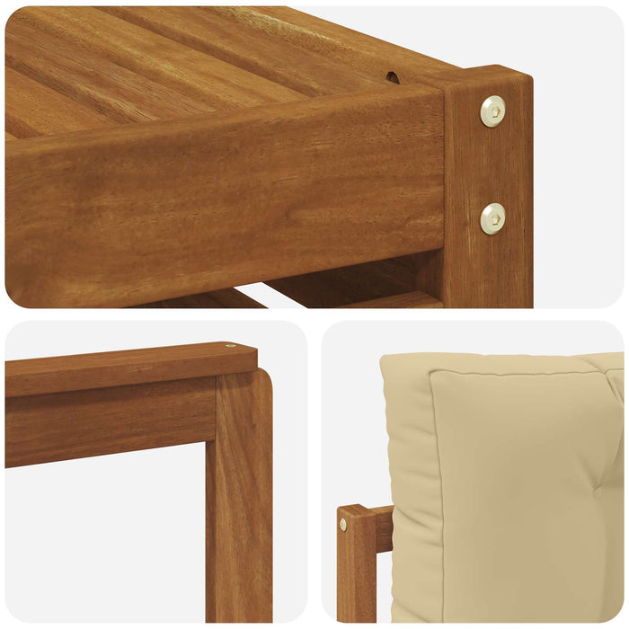 Set de canapele de exterior cu pernă 9 pcs Natural și Bej - WALTI WALTI