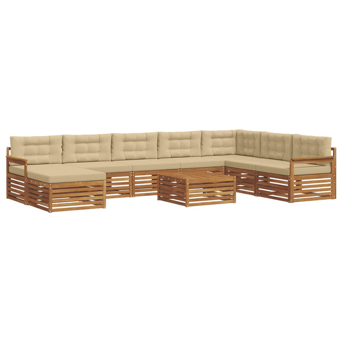 Set de canapele de exterior cu pernă 9 pcs Natural și Bej - WALTI WALTI