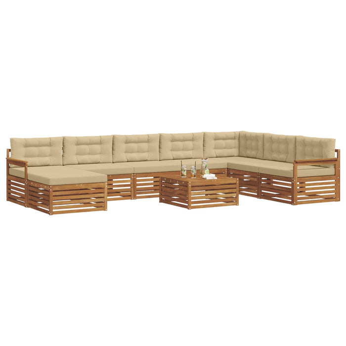 Set de canapele de exterior cu pernă 9 pcs Natural și Bej - WALTI WALTI