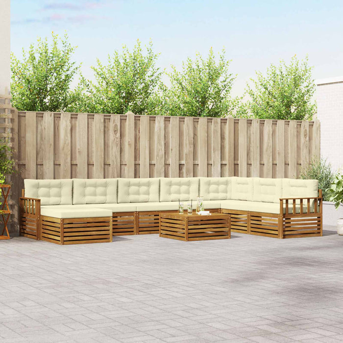 Set de canapele de exterior cu pernă 9 pcs Natural și Crem - WALTI WALTI