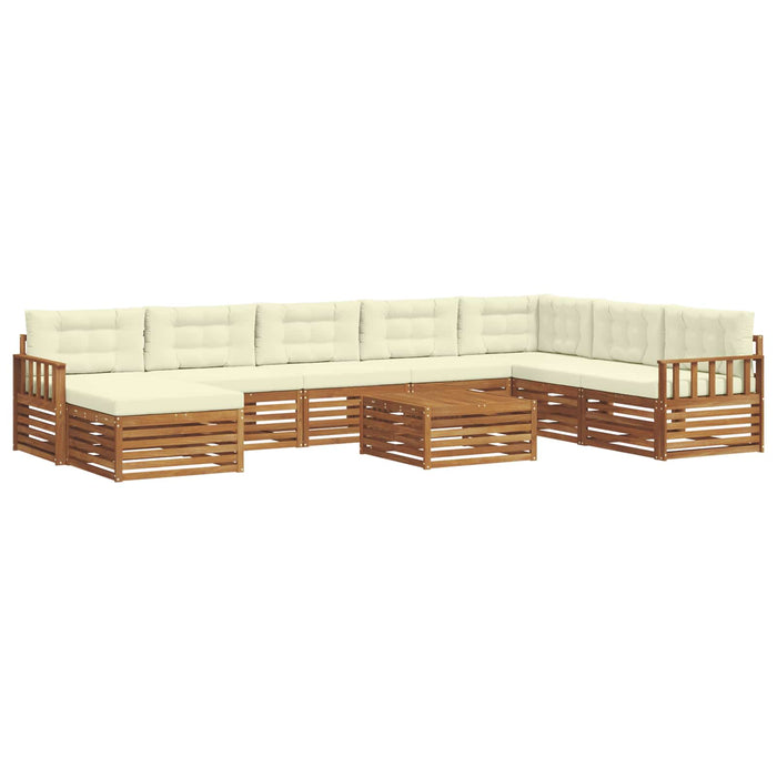 Set de canapele de exterior cu pernă 9 pcs Natural și Crem - WALTI WALTI