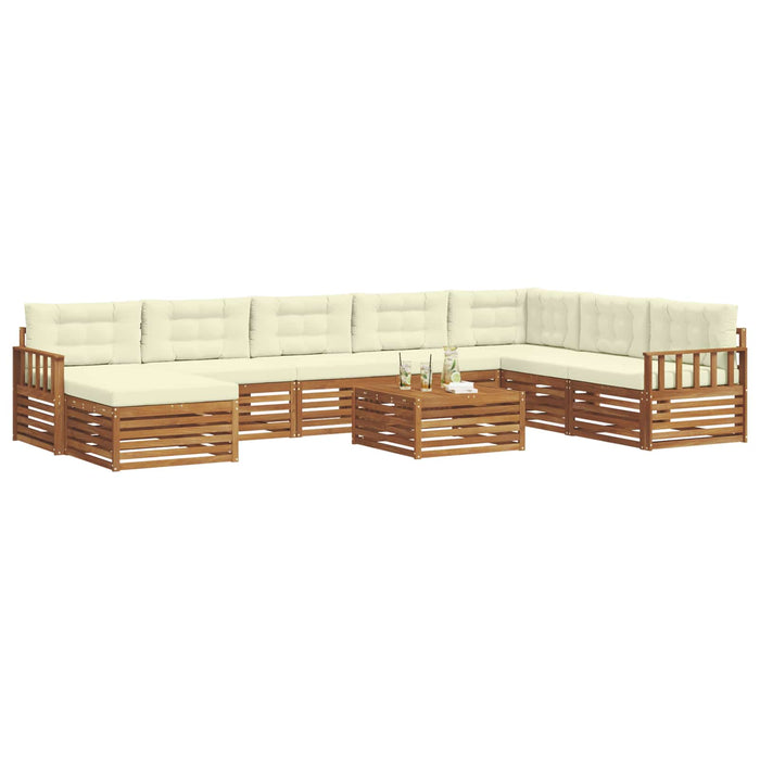 Set de canapele de exterior cu pernă 9 pcs Natural și Crem - WALTI WALTI