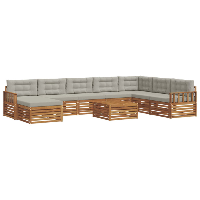 Set de canapele de exterior 9 pcs Gri natural și deschis - WALTI WALTI