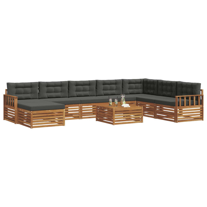 Set de canapele de exterior cu pernă 9 pcs Natural și Antracit - WALTI WALTI