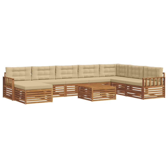Set de canapele de exterior cu pernă 9 pcs Natural și Bej - WALTI WALTI
