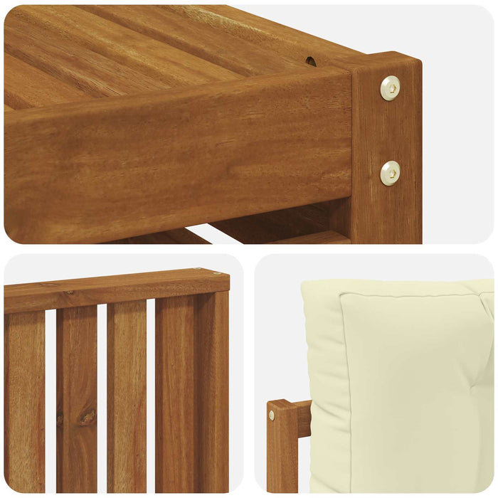 Set de canapele de exterior cu pernă 9 pcs Natural și Crem - WALTI WALTI