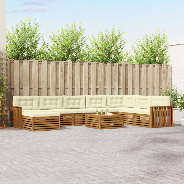 Set de canapele de exterior cu pernă 9 pcs Natural și Crem - WALTI WALTI