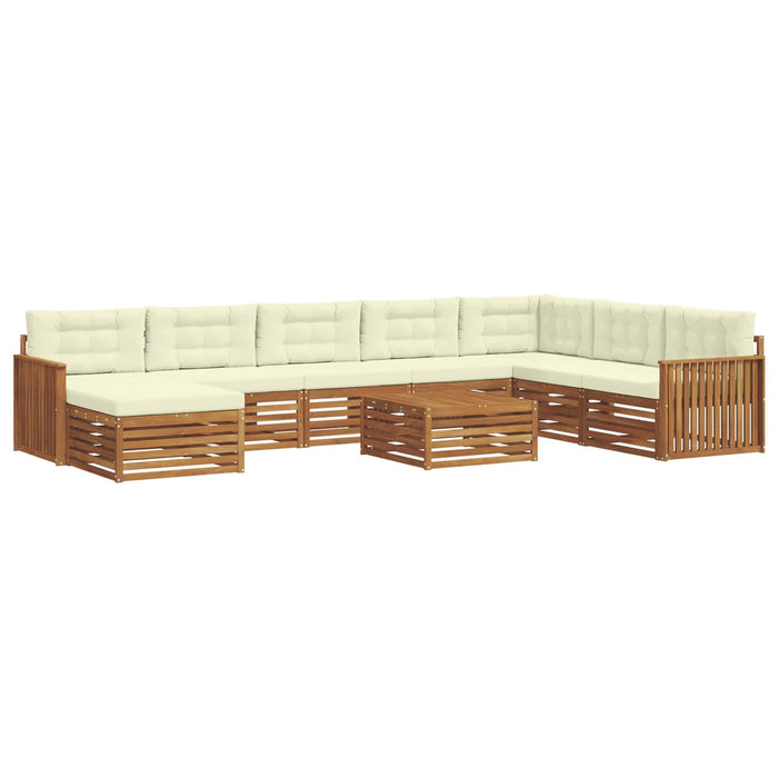 Set de canapele de exterior cu pernă 9 pcs Natural și Crem - WALTI WALTI