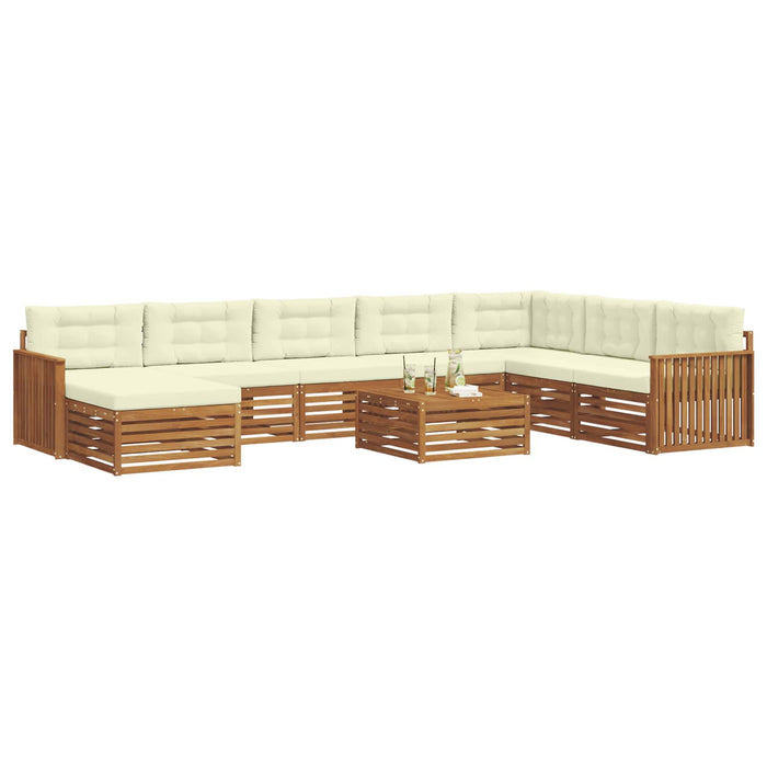 Set de canapele de exterior cu pernă 9 pcs Natural și Crem - WALTI WALTI