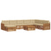 Set de canapele de exterior cu pernă 9 pcs Natural și Bej - WALTI WALTI