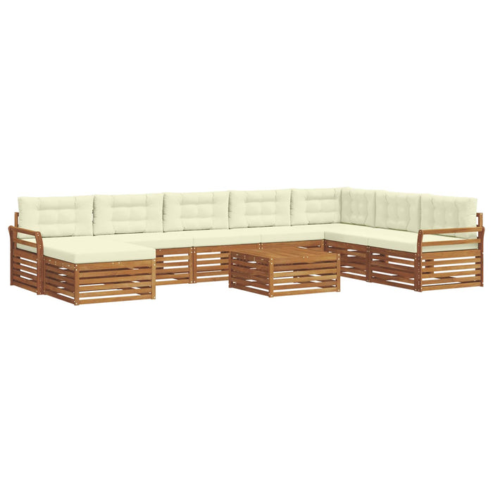 Set de canapele de exterior cu pernă 9 pcs Natural și Crem - WALTI WALTI