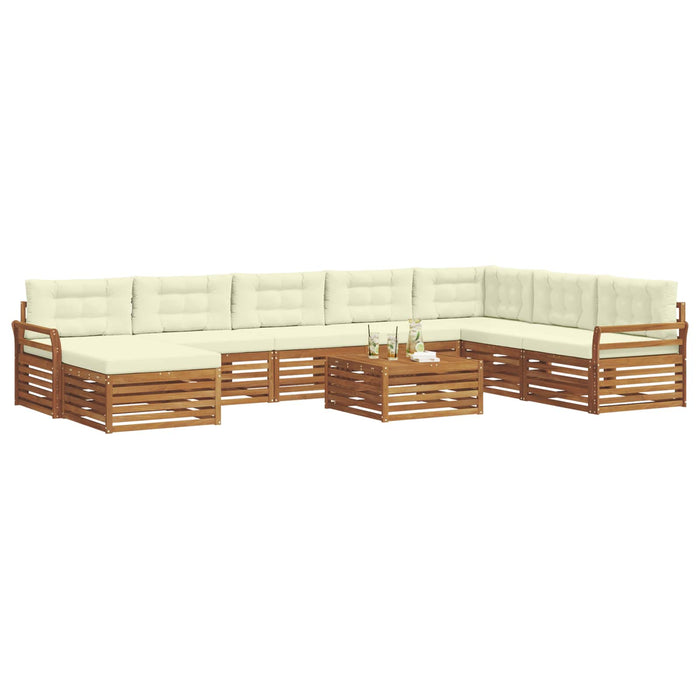 Set de canapele de exterior cu pernă 9 pcs Natural și Crem - WALTI WALTI