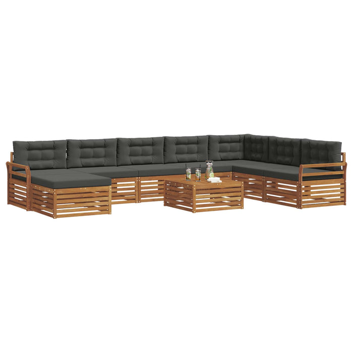 Set de canapele de exterior cu pernă 9 pcs Natural și Antracit - WALTI WALTI
