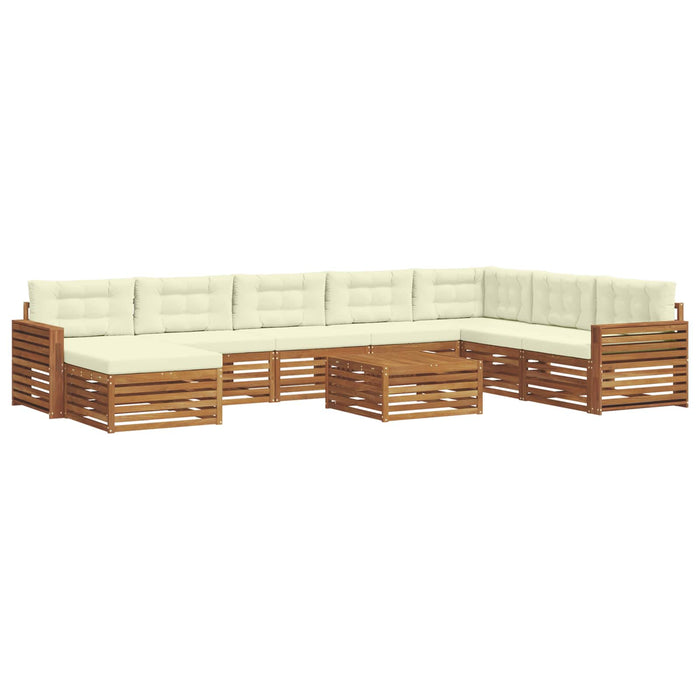 Set de canapele de exterior cu pernă 9 pcs Natural și Crem - WALTI WALTI