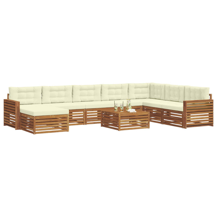 Set de canapele de exterior cu pernă 9 pcs Natural și Crem - WALTI WALTI