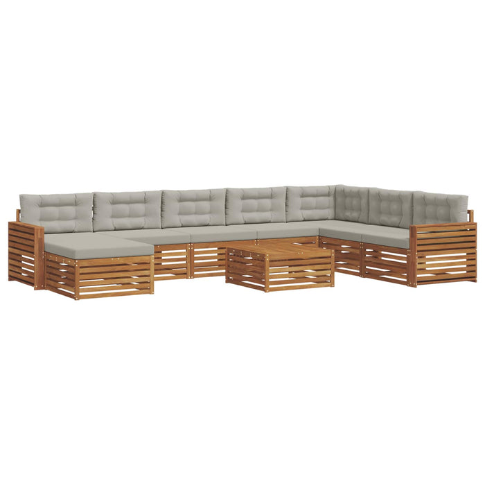 Set de canapele de exterior 9 pcs Gri natural și deschis - WALTI WALTI