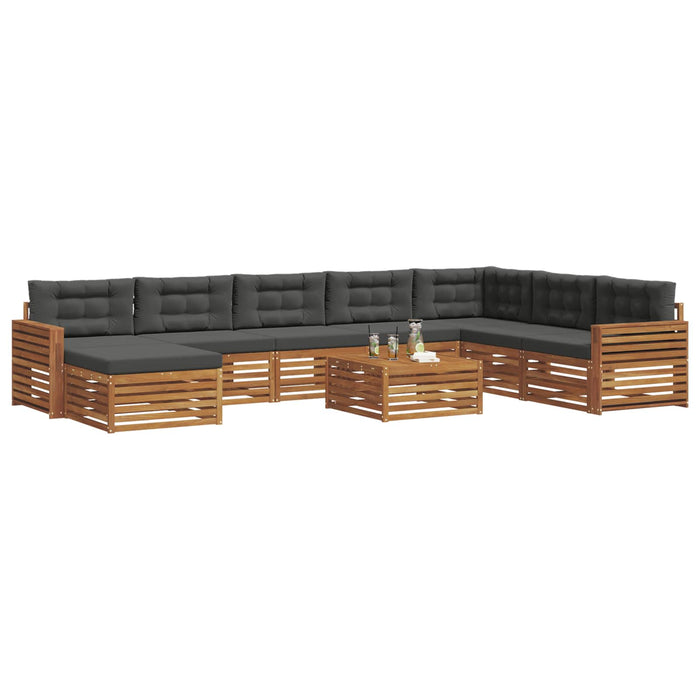 Set de canapele de exterior cu pernă 9 pcs Natural și Antracit - WALTI WALTI