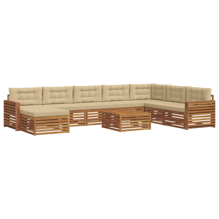 Set de canapele de exterior cu pernă 9 pcs Natural și Bej - WALTI WALTI