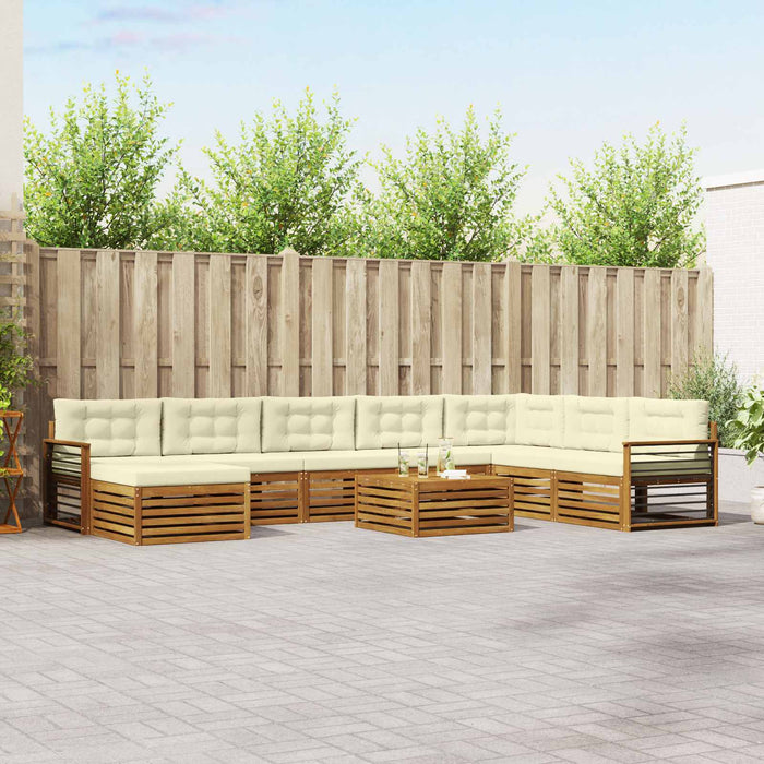 Set de canapele de exterior cu pernă 9 pcs Natural și Crem - WALTI WALTI