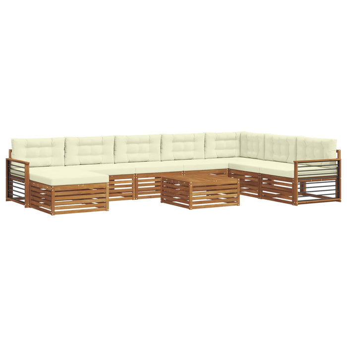 Set de canapele de exterior cu pernă 9 pcs Natural și Crem - WALTI WALTI