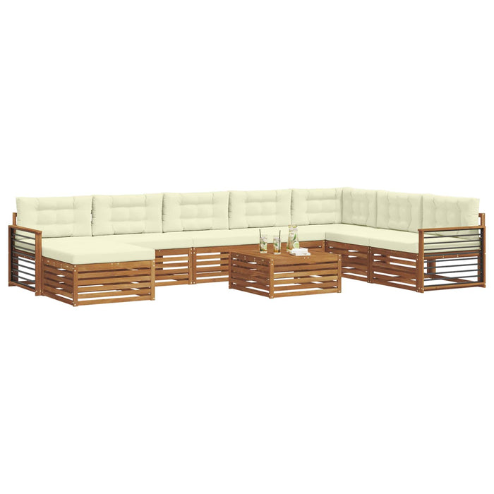 Set de canapele de exterior cu pernă 9 pcs Natural și Crem - WALTI WALTI