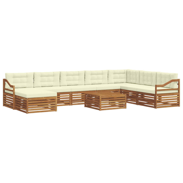 Set de canapele de exterior cu pernă 9 pcs Natural și Crem - WALTI WALTI