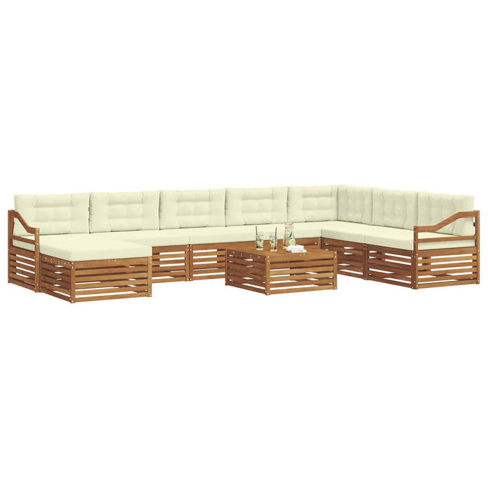 Set de canapele de exterior cu pernă 9 pcs Natural și Crem - WALTI WALTI