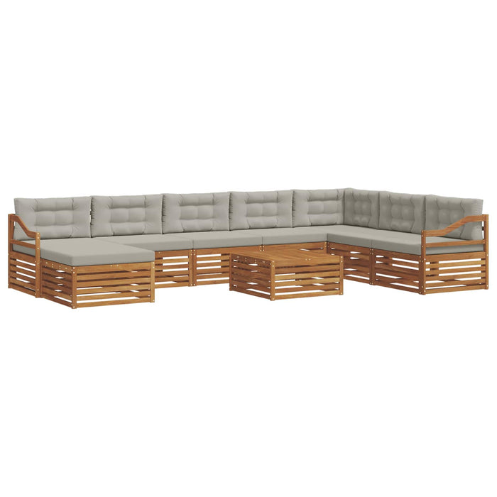Set de canapele de exterior 9 pcs Gri natural și deschis - WALTI WALTI