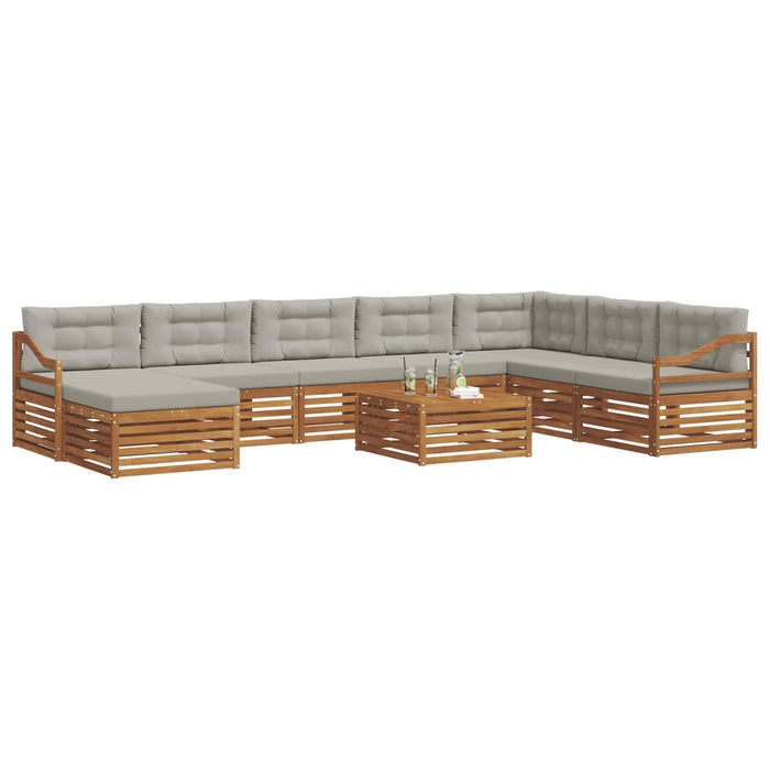 Set de canapele de exterior 9 pcs Gri natural și deschis - WALTI WALTI