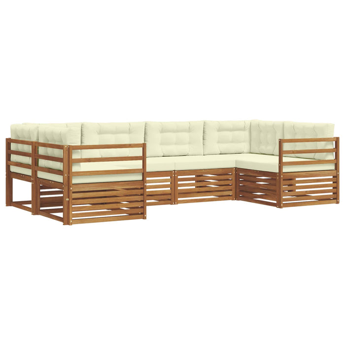 Seturi de canapele 6 pcs Natural și Crem Lemn Solid de Acacia - WALTI WALTI