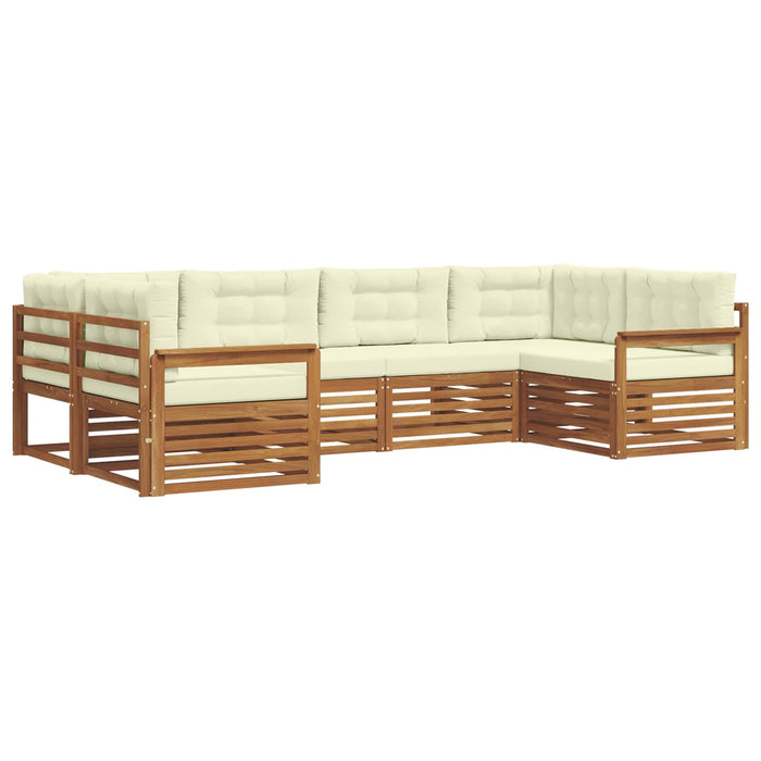 Seturi de canapele 6 pcs Natural și Crem Lemn Solid de Acacia - WALTI WALTI