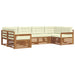 Seturi de canapele 6 pcs Natural și Crem Lemn Solid de Acacia - WALTI WALTI