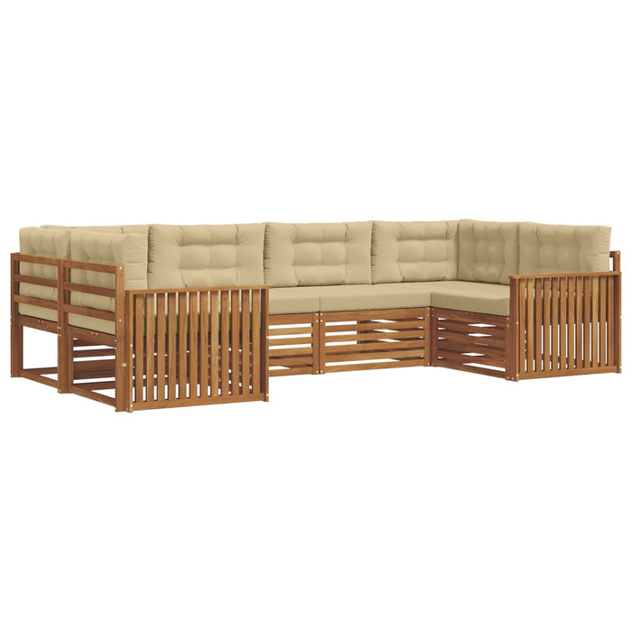 Seturi de canapele 6 pcs Natural și Bej Lemn Solid de Acacia - WALTI WALTI