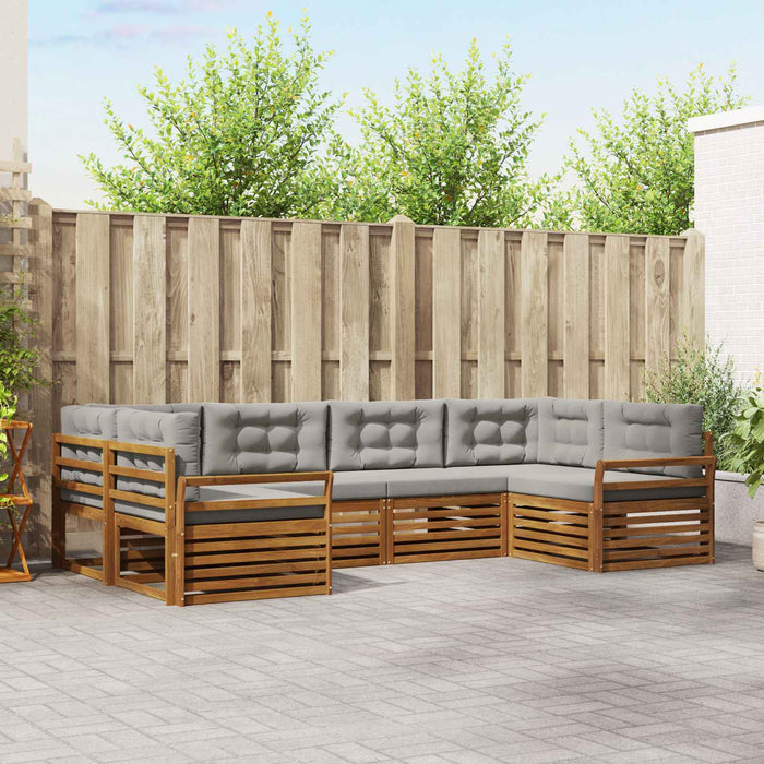 Seturi de canapele cu pernă 6 pcs Gri natural și deschis - WALTI WALTI