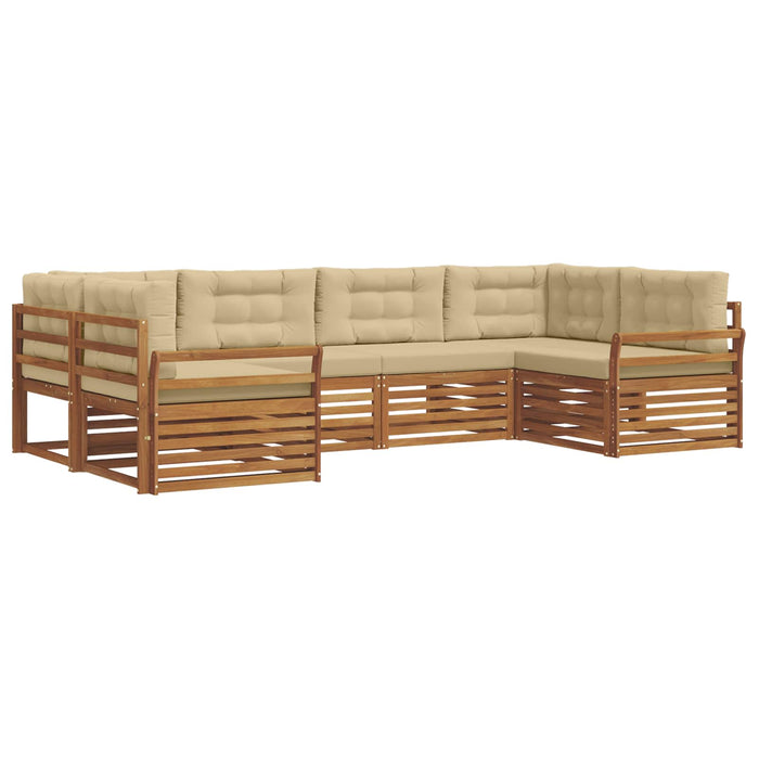Seturi de canapele 6 pcs Natural și Bej Lemn Solid de Acacia - WALTI WALTI
