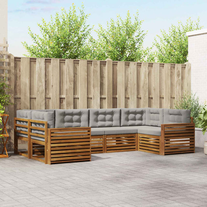 Seturi de canapele cu pernă 6 pcs Gri natural și deschis - WALTI WALTI